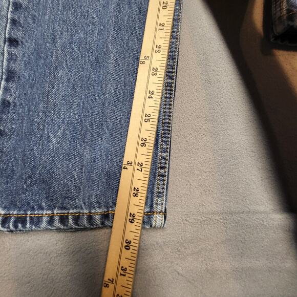 Levi's 505 Jeans Mens 34x29 Blue Regular Fit Straight Leg Denim Distressed - Picture 7 of 10